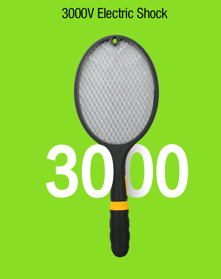 Portable Rechargeable Fly Mosquito Racket Electric Mosquito Killer Fly Swatter Electronic Bug Zapper Racket