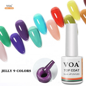 Aosmei 9 Colors Sheer Nude Translucent Vernis Gel UV Ice Jelly Color Gel Nail Polish Set with Acrylic Color Chart Display