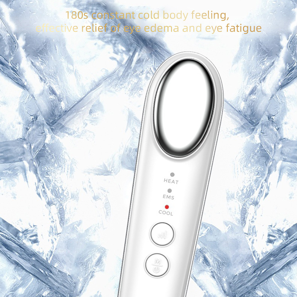 Free Logo Manufacturer OEM Order Rechargeable EMS Magic Eye Massager Wand Heating Cooling Eye Massager