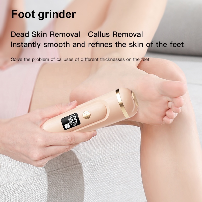 Good Quality Factory Price Pedicure Plastic Callus Remover Rechargeable Electric Foot File with LED Display Screen