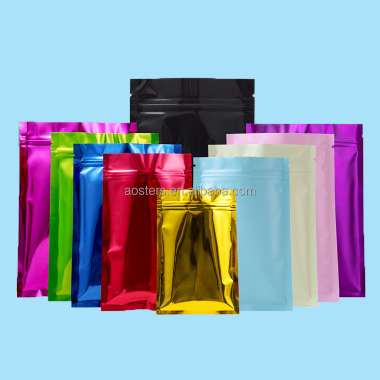 Customized Logo Aluminum Foil Zipper Ziplock Package Bags resealable ziplock bag zipper bag stand up pouch for food package