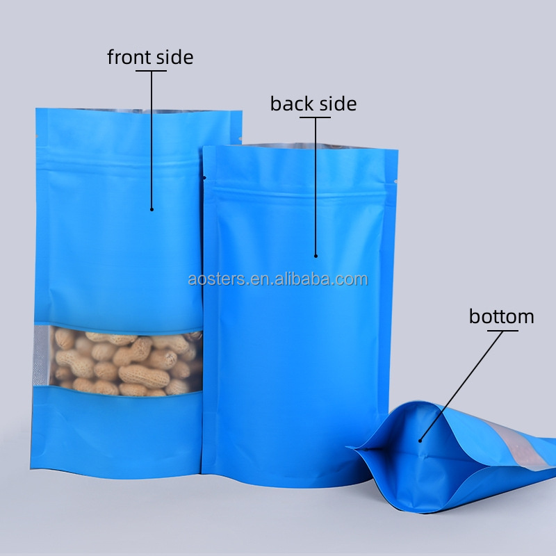 Custom logo mylar bag bulk pet food stand up pouches supplier stand up packaging foil food small pouch bag with zipper