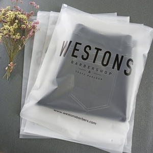 Custom Matte Print Pe Zipper  lock Poly Zipper  Lock Frosted Plastic Packaging Bag For Clothes