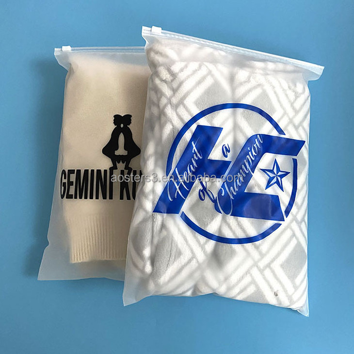 Plastic Bag Reusable Bags zipper clothes packaging frosted plastic zip lock bags