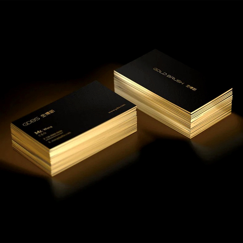 Hot sale Luxury customized logo shiny gold foil stamping paper business card