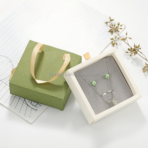 Drawer Jewelry Packaging Box Slider Paper Jewellery Gift Box Sliding Ring Necklace Set Box with Handle