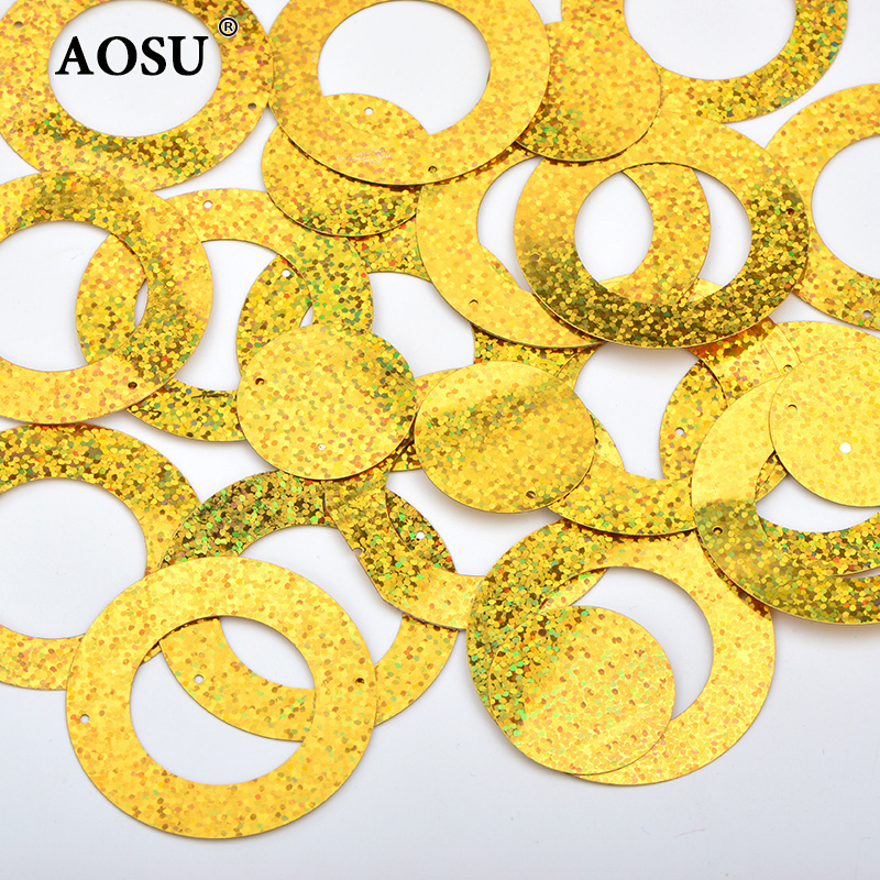 AOSU 60mm Star Paillettes PVC Star Loose Laser Sil ver Large Sequins For Garment Accessories