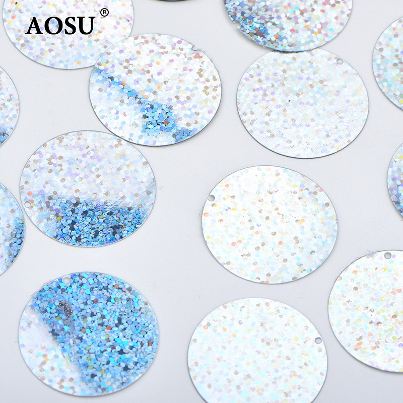 AOSU 60mm Star Paillettes PVC Star Loose Laser Sil ver Large Sequins For Garment Accessories