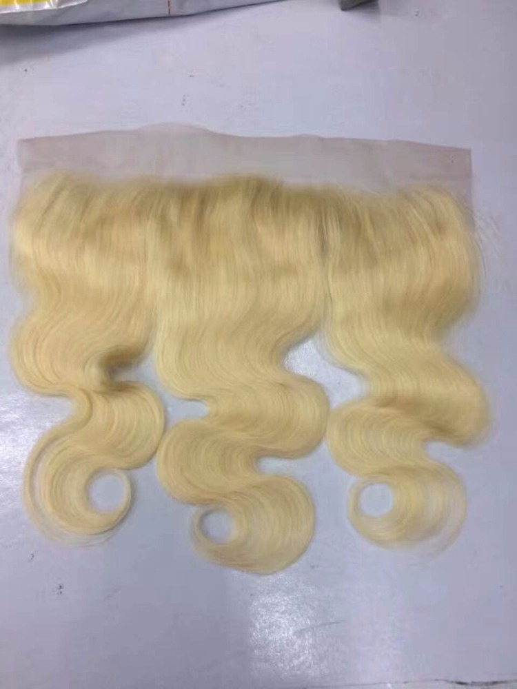 Aosun wholesale body wave style and virgin hair material 13*4 ear to ear blonde lace frontal