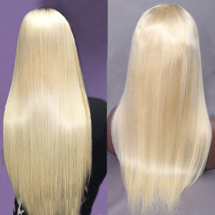 Wholesale Price Honey Blonde Lace Wig Human Hair, Golden Blonde 613 Virgin Hair Wig, Long Blonde Human Hair Wig For White Women