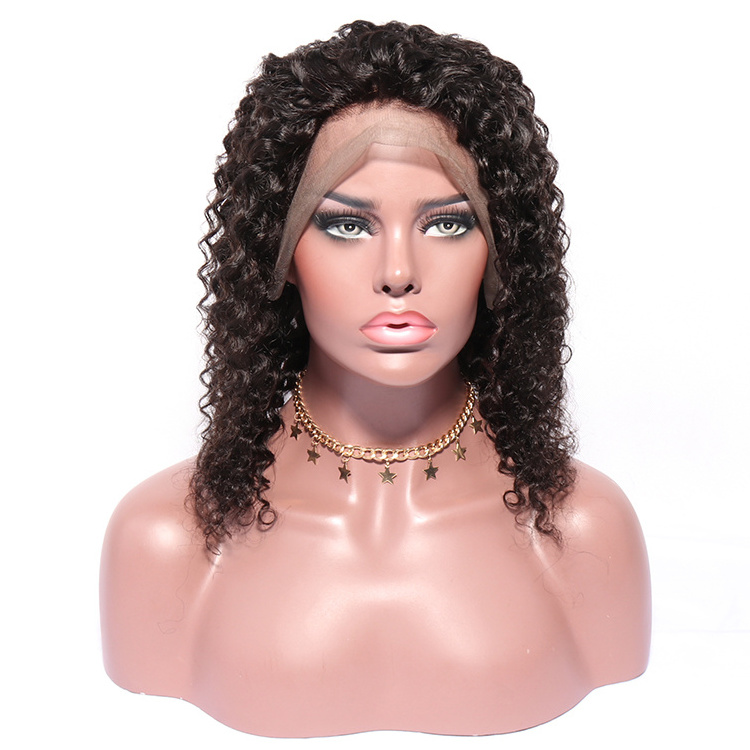 Virgin Mongolian Remy Hair Lace Front Wig, Cheap Wholesale Color Lace Front Wig For Girls, Swiss Lace Mongolian Kinky Curly Wig