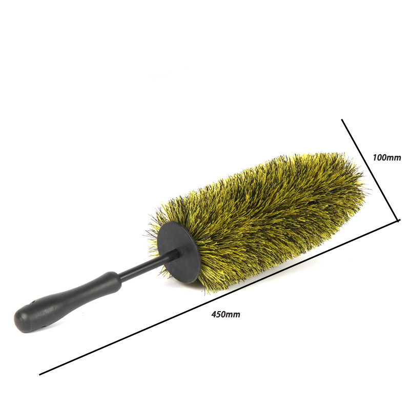 AUTO TIGER yellow Soft PP Bristles Car Detailing Wheel Tire Hub Brush For Car Detailing