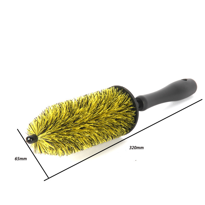 AUTO TIGER yellow Soft PP Bristles Car Detailing Wheel Tire Hub Brush For Car Detailing