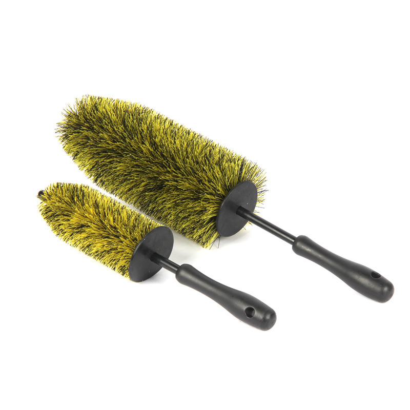 AUTO TIGER yellow Soft PP Bristles Car Detailing Wheel Tire Hub Brush For Car Detailing