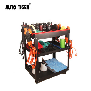 AUTO TIGER Three layers of movement Premium Rolling Detailing Cart Detailing Trolley For Car Polishing Cleaning Washing Car Care