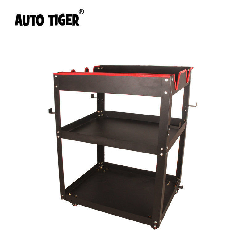 AUTO TIGER Three layers of movement Premium Rolling Detailing Cart Detailing Trolley For Car Polishing Cleaning Washing Car Care