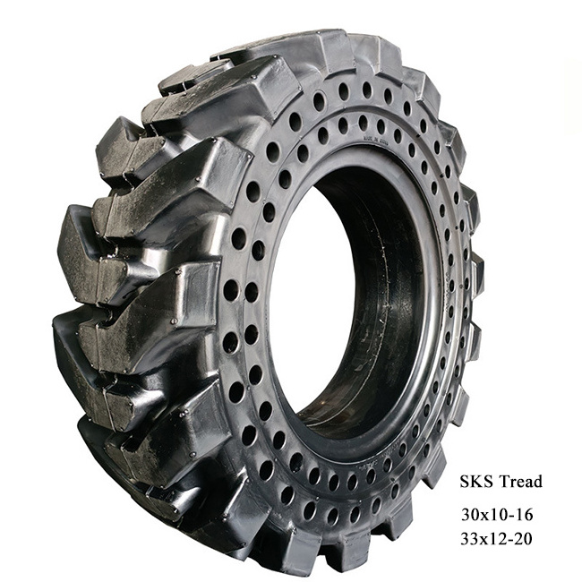 solid tyre 30x10-16 33x12-20 sks pattern skidder Solid Tire