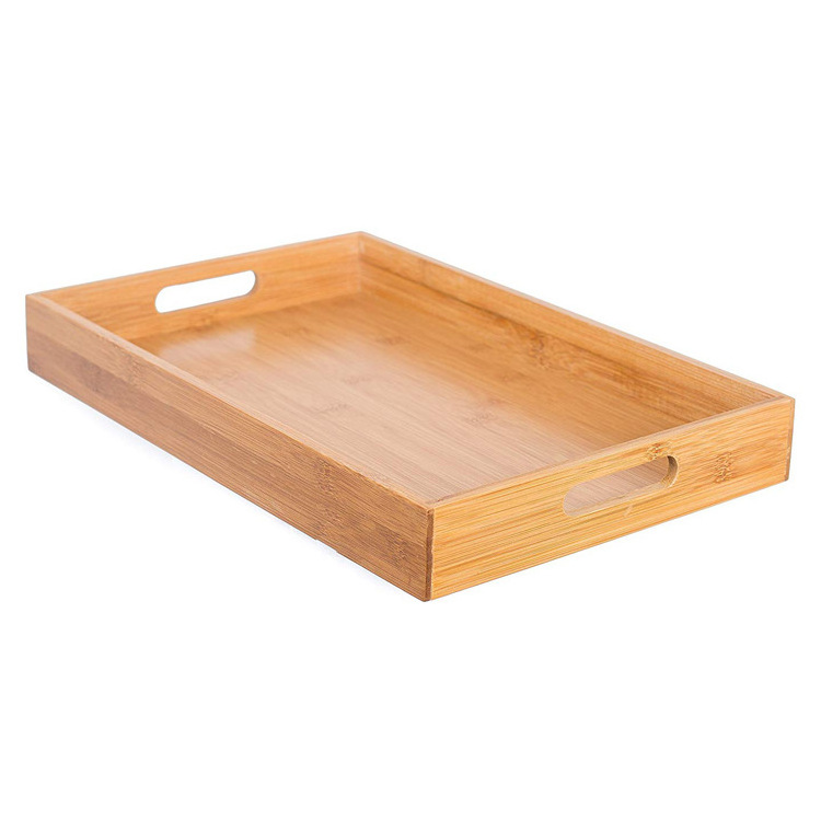 Cafeteria Breakfast Tea Wood Serving Tray Bamboo 3pcs Set,heart pine wood tray simple,coffee table wooden wood tray rectangle