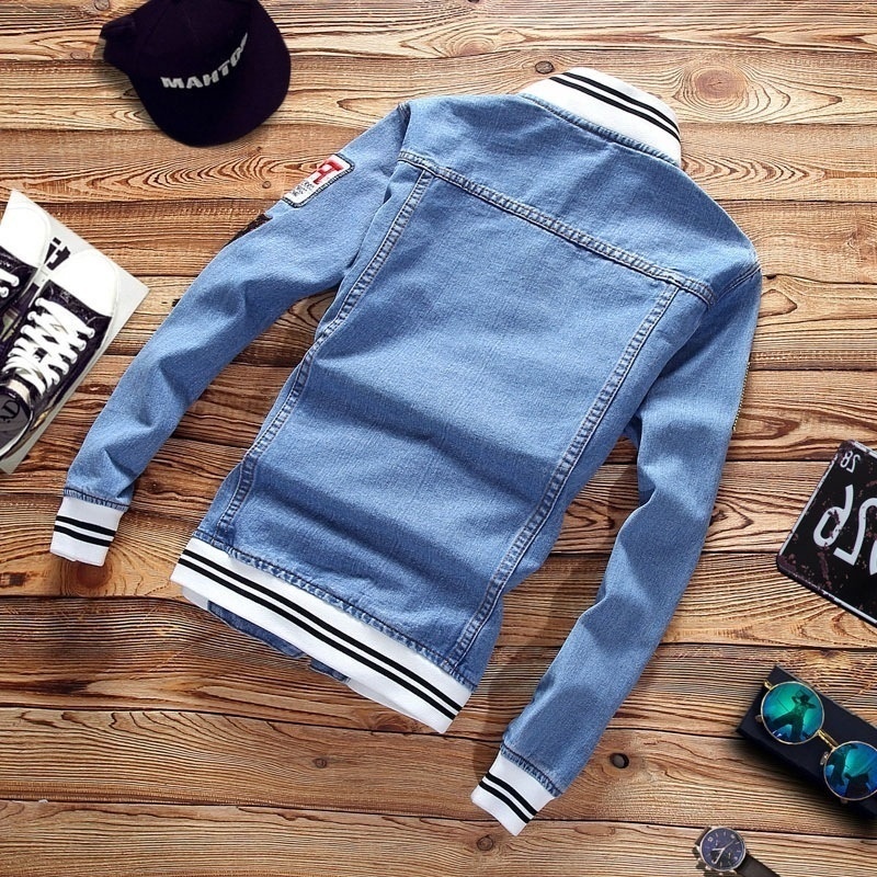 Casual Slim Mens Denim Jacket Plus High Quality Cowboy Men's Spring Jean Jacket