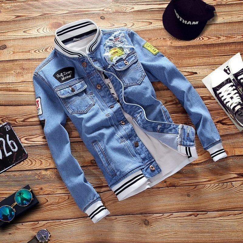 Casual Slim Mens Denim Jacket Plus High Quality Cowboy Men's Spring Jean Jacket