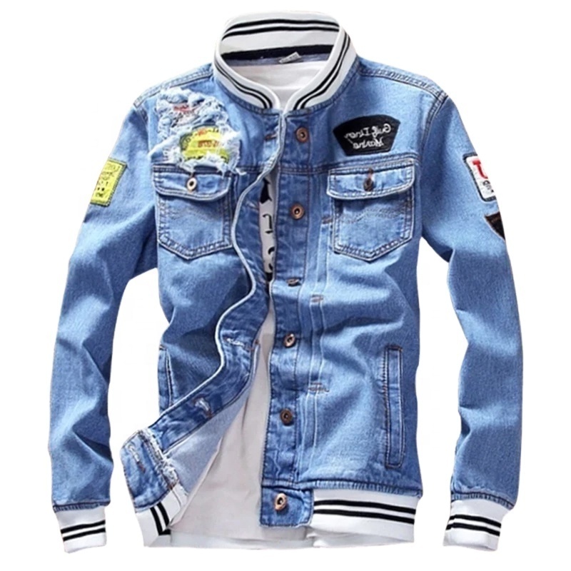 Casual Slim Mens Denim Jacket Plus High Quality Cowboy Men's Spring Jean Jacket