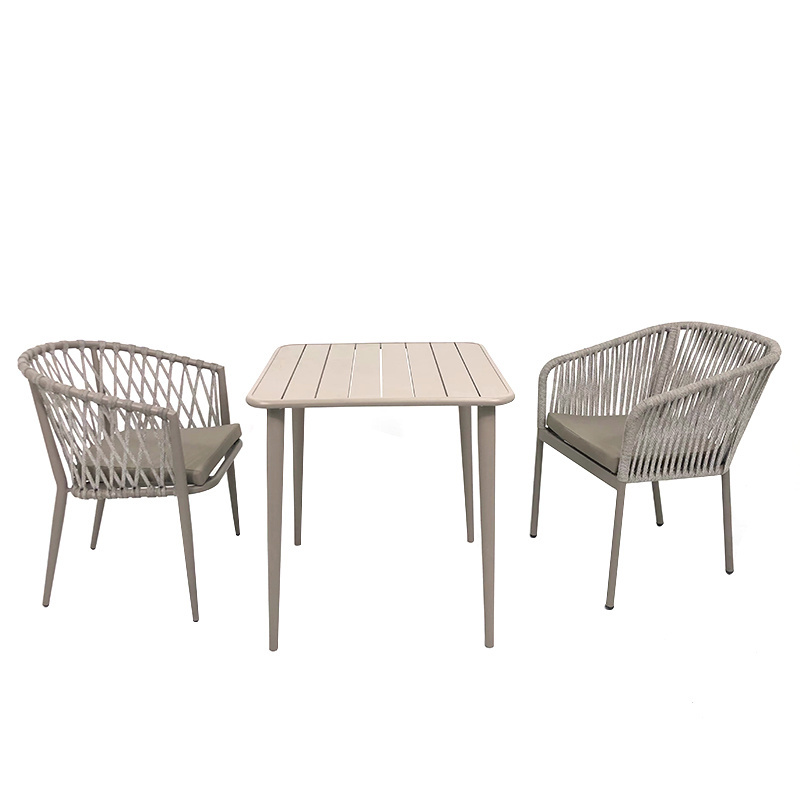 Modern Outdoor Furniture Balcony Aluminum Coffee Dining Table Rope Chair Patio Set  garden furniture Set