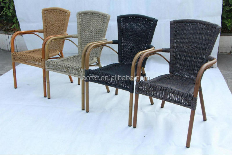 High quality beautiful aluminium high back rattan chair Bamboo chair for garden Outdoor garden chair