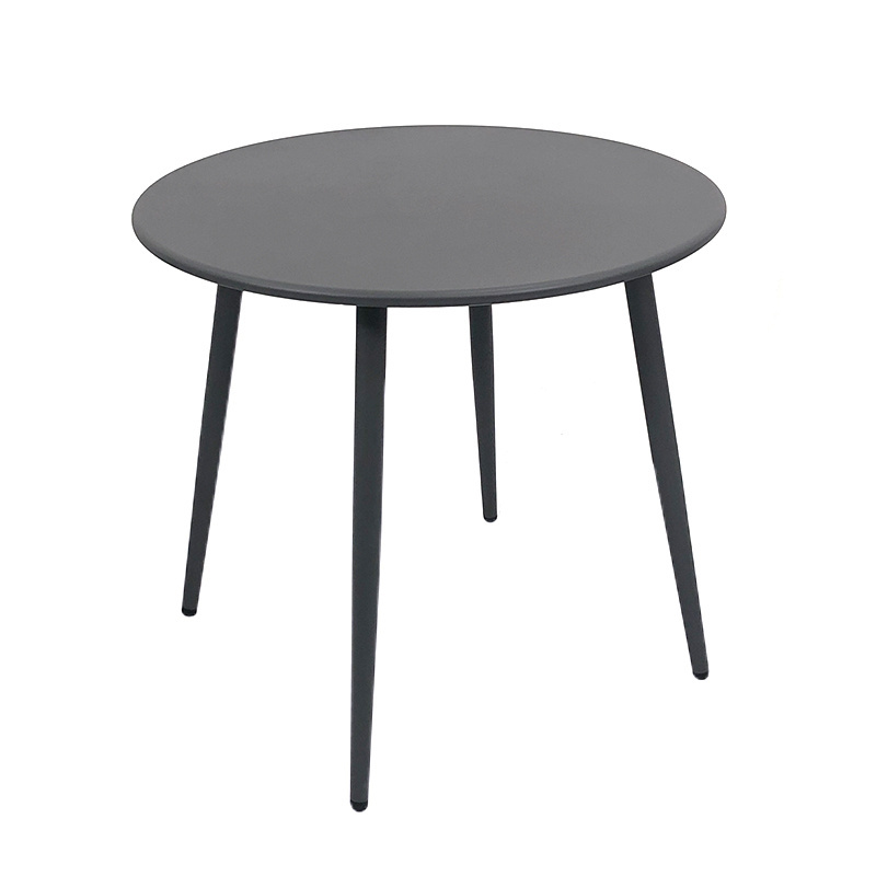 Modern Design Outdoor Hotel Furniture Aluminum Black Backrest Round Table Chair Set