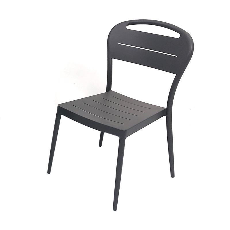 Modern Design Outdoor Hotel Furniture Aluminum Black Backrest Round Table Chair Set