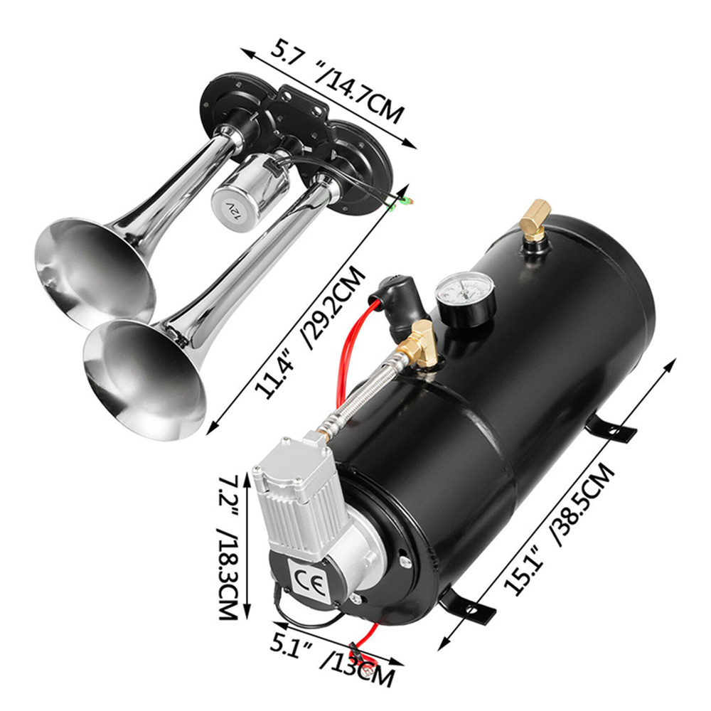 Heavy Duty Truck RV Bike and Car Air Compressor 12V 100PSI Double Cylinder Air Compressor Tyre Inflator Car Air Pump