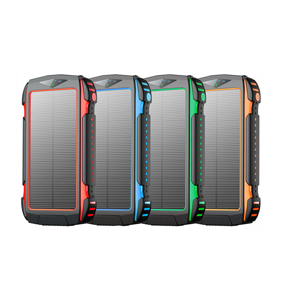 Cheap Factory Price Outdoor Camping 20000mah Solar Power Bank Waterproof Solar Power Bank Light