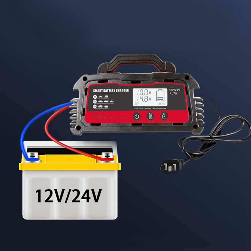 Fast Charging High Power Smart 12V 24V Auto Repair Lead-acid Battery Charger 20A Car Trickle Battery Charger