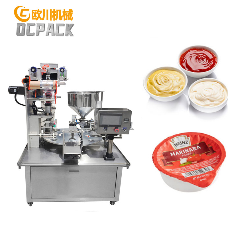 In Stock Dipping Sauce Cup Filling Sealing Machine Peanut Butter Cup Filling And Sealing Machine Price