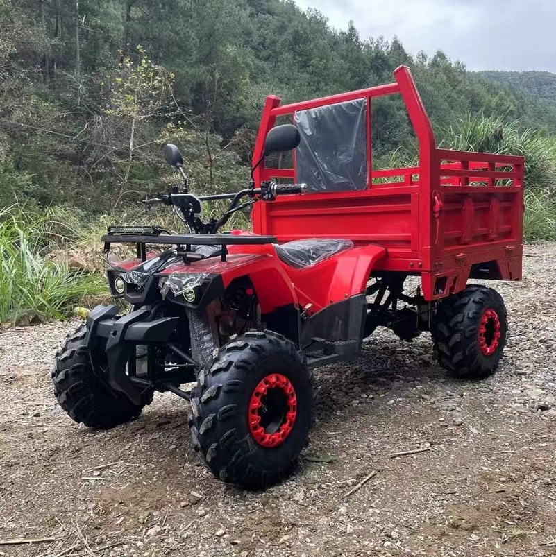 Aotong 125cc/150cc farm atv with trailer  Cuatrimoto quad bike with Cargo box  2WD 4WD off road atv