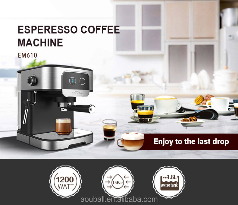 Espresso Coffee Maker Italian Coffee Machine 15 bar Machine Cappuccino Automatic Expresso Maker with Milk