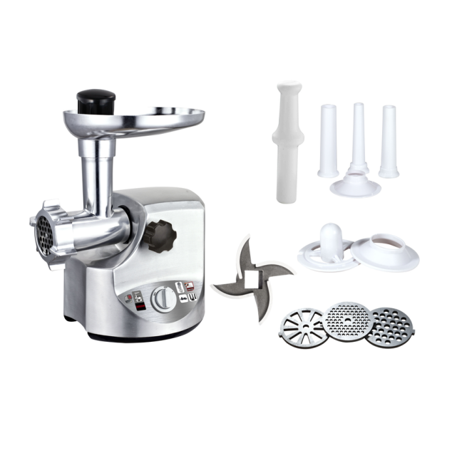 Mechanical control meat grinder blades and plates, heavy duty aluminum housing meat grinders meat slicer