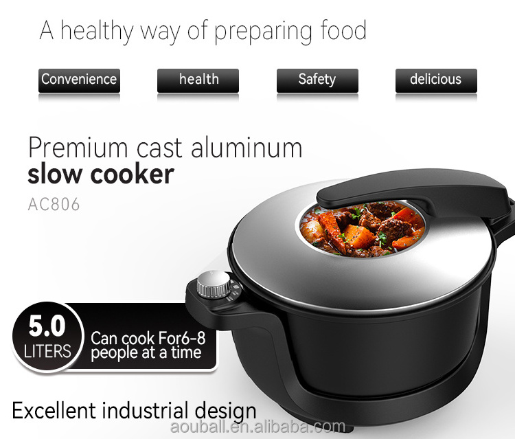 OEM  Automatic 3 in 1 Multi Health Slow CookerCheap crock pot Electric Stew Pot Cooker with ceramic liner China