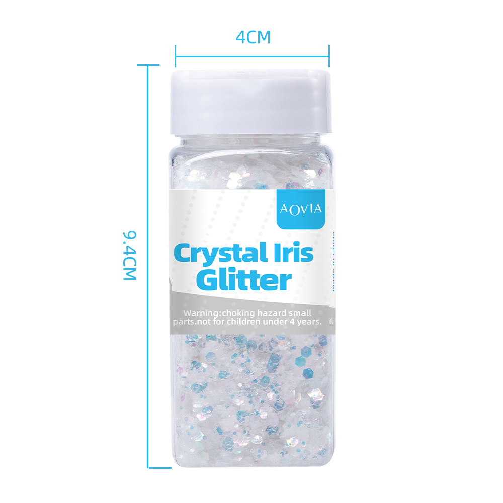 Iris White Chunky Glitter,72G/2.5OZ Craft Glitter for Resin for DIY craft