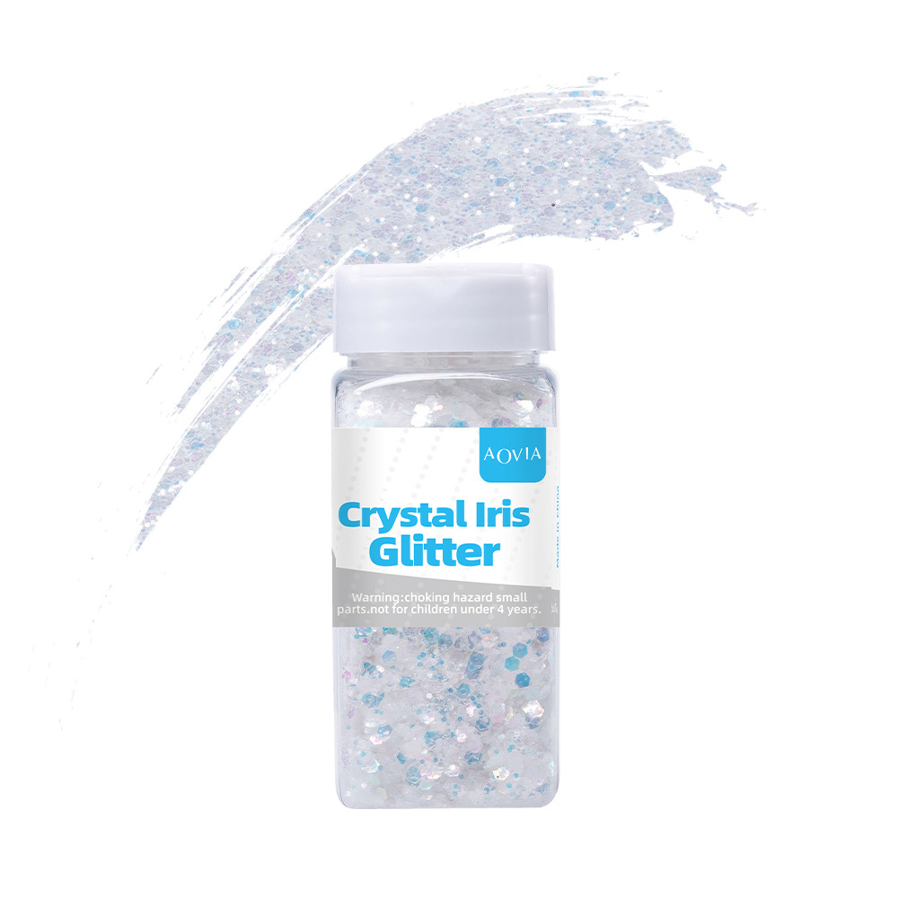 Iris White Chunky Glitter,72G/2.5OZ Craft Glitter for Resin for DIY craft