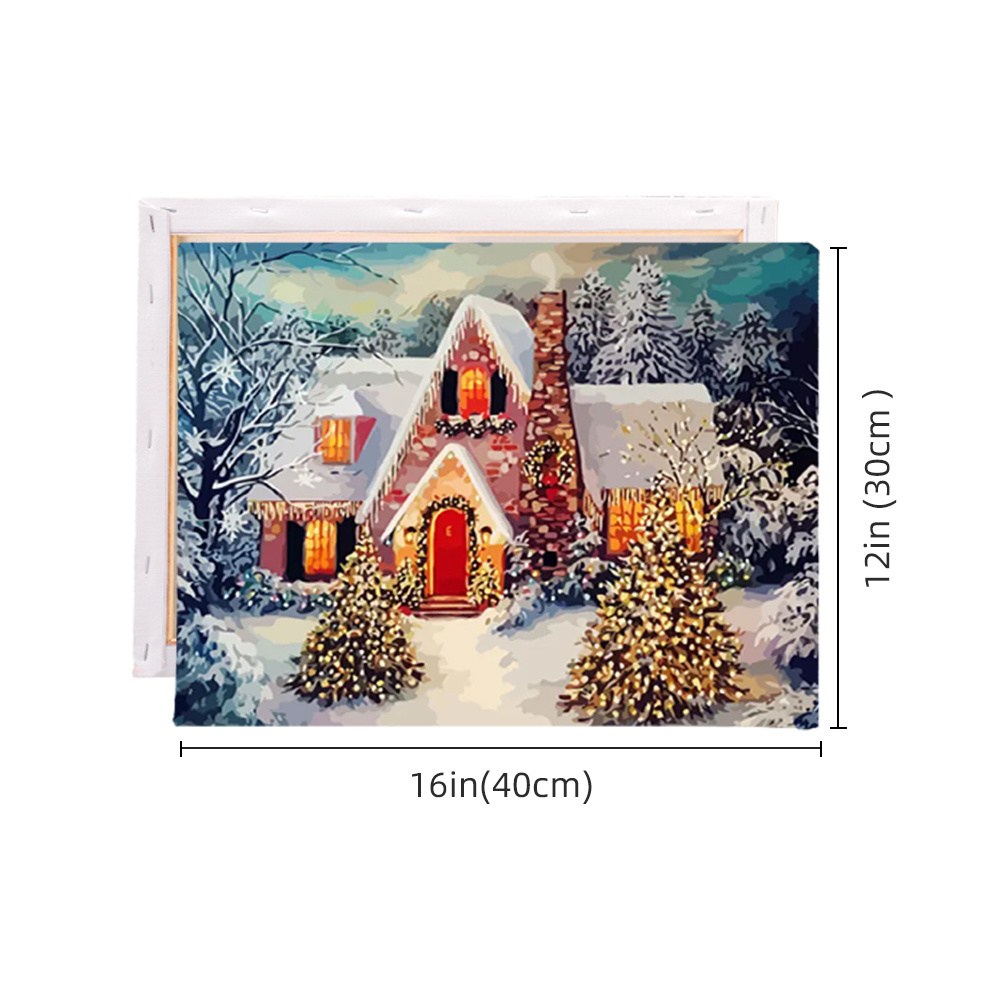 AOVIA Diy Oil Painting By Numbers Winter Ready Frame Snow Drawing 30x40cm Custom Paint By Numbers Christmas For Adult Gift