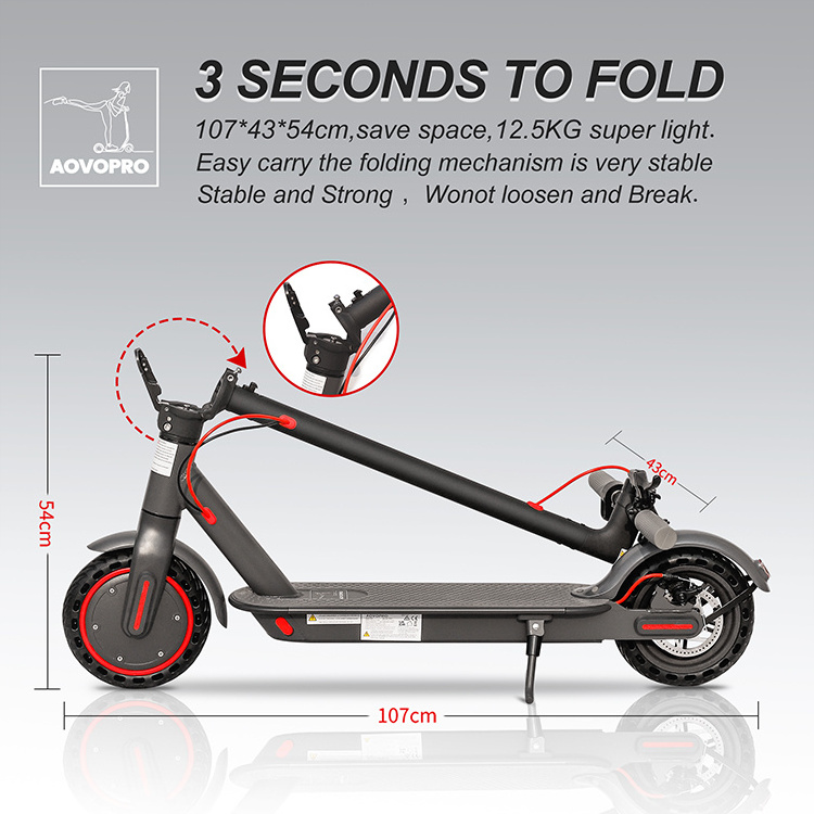 AOVO Pro EU Warehouse Adults off Road 350w 2 Wheel M365 Pro Battery Lithium Solid Tires Power Electric Scooter