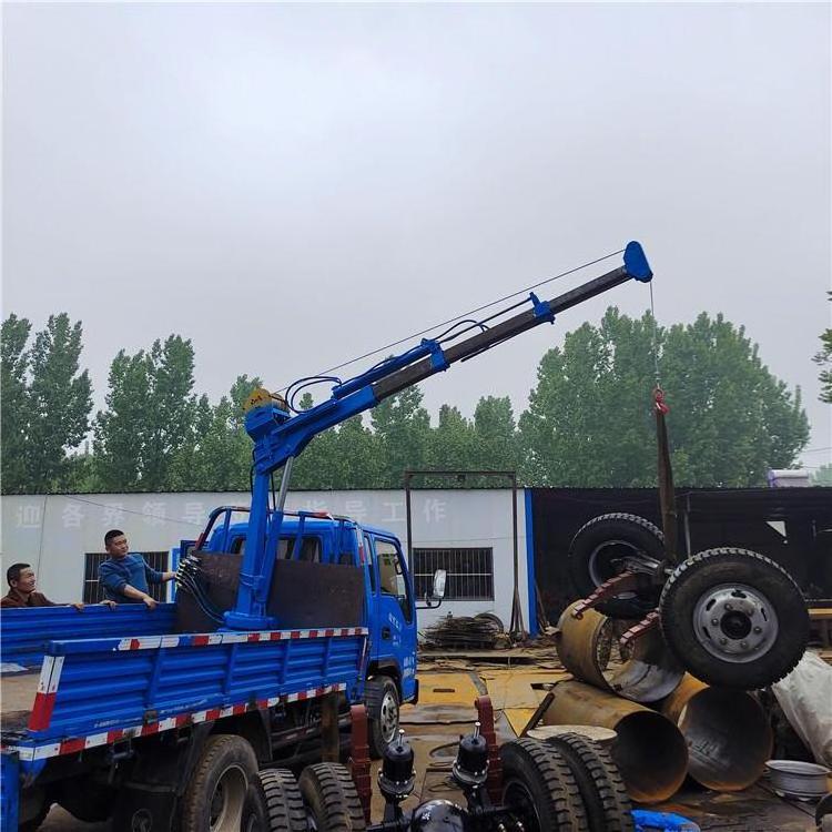 self propelled long arm boom crane loader lift lifting loading platform for truck trailer