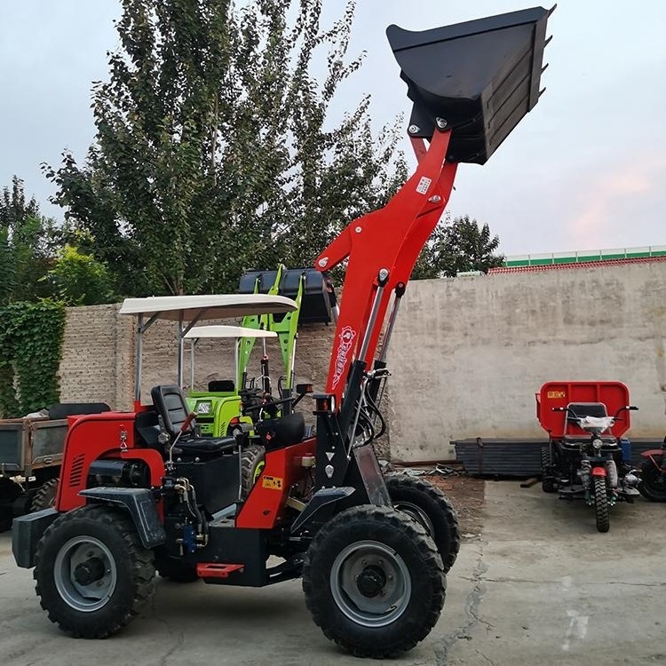 Small mini towable backhoe tractor wheel loader shovel with forklift pallet fork for garden farm orchard use