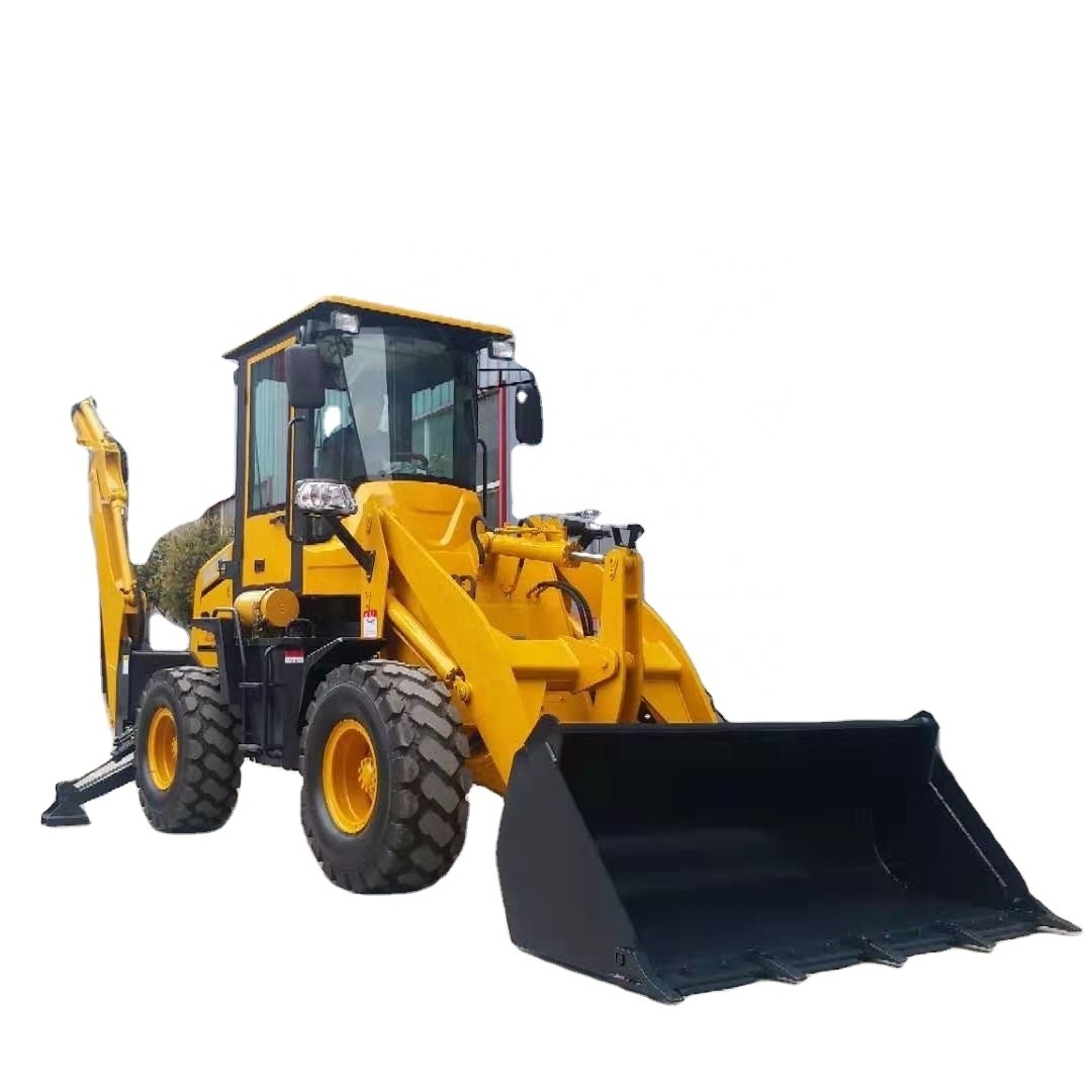 Backhoe loader 4x4 4wd wheel drive loader tractor front bucket end back digger shovel farm Construction work machine