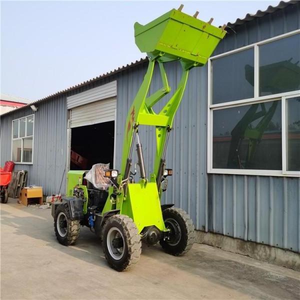 Small mini towable backhoe tractor wheel loader shovel with forklift pallet fork for garden farm orchard use