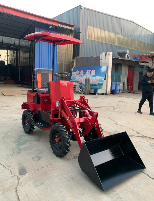 Small mini electric wheel loader front Skid Steer loader with 4 in 1 bucket backhoe shovel tractor with attachments