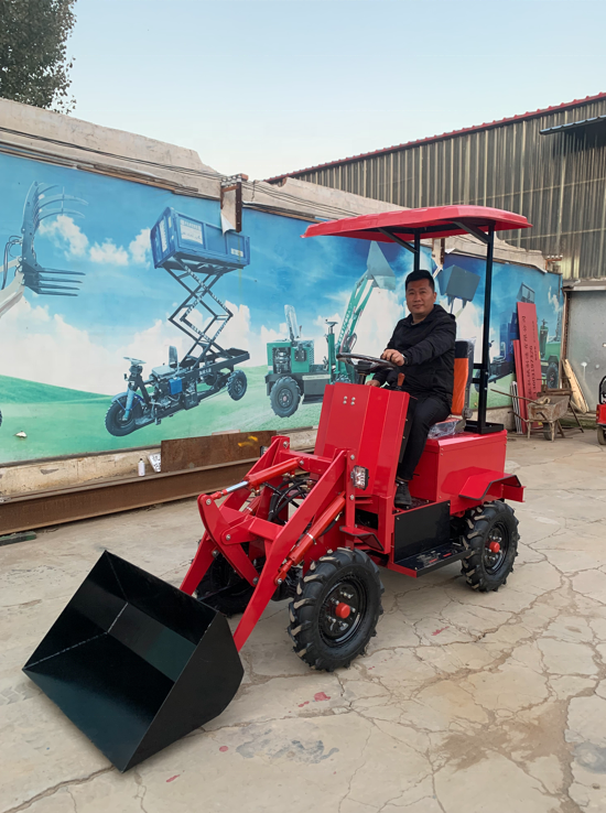 Small mini electric wheel loader front Skid Steer loader with 4 in 1 bucket backhoe shovel tractor with attachments