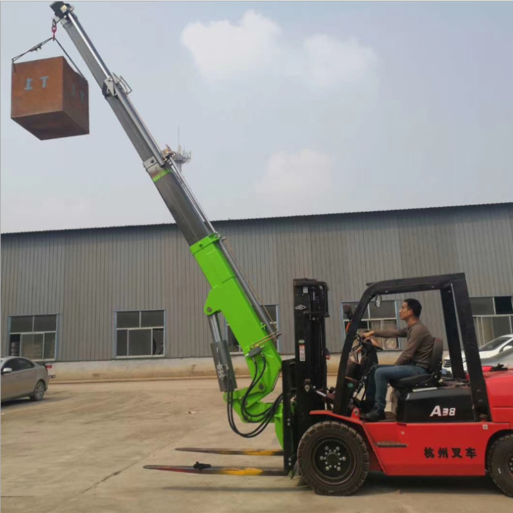 self propelled long arm boom crane loader lift lifting loading platform for truck trailer