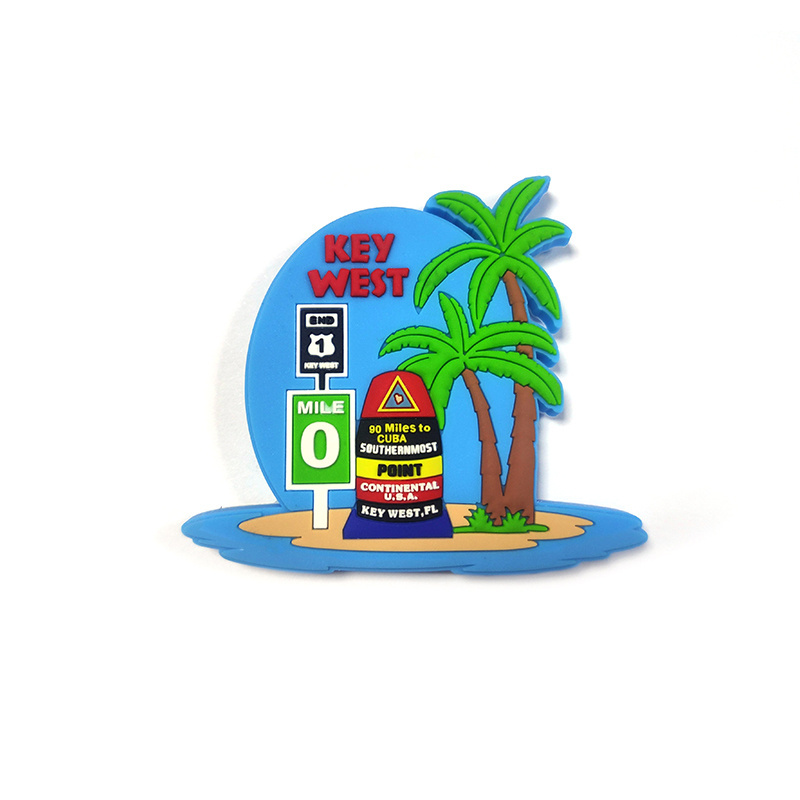 Worldwide tourist gift PVC Refrigerator Magnets US Key West beach tourism souvenir soft PVC fridge magnet