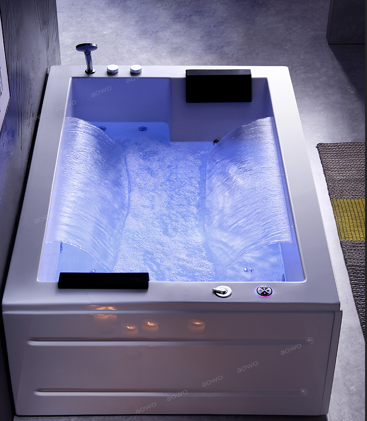 Hotel Led Light spa Bathtubs Square tub Waterfall Whirlpool jacuzzis modern vortex hot tube airapha dohi aqua therapy spa